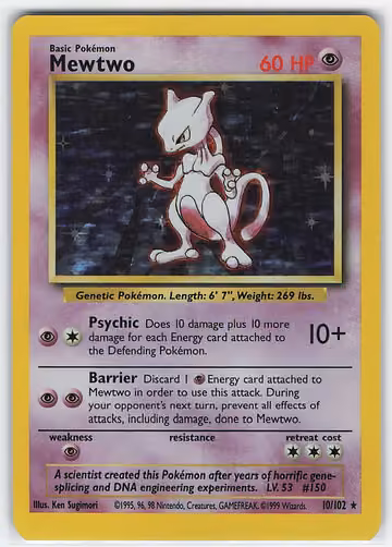 Mewtwo — Base Set · #10 · Englisch, Vorderseite