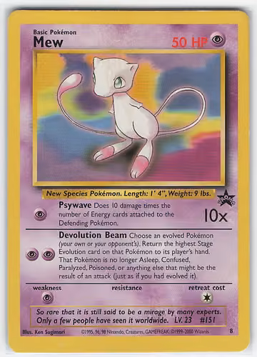Mew — Wizards Black Star Promos · #8 · Englisch, Vorderseite