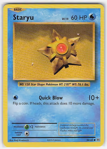 Staryu — Evolutions · #30 · Englisch, Vorderseite