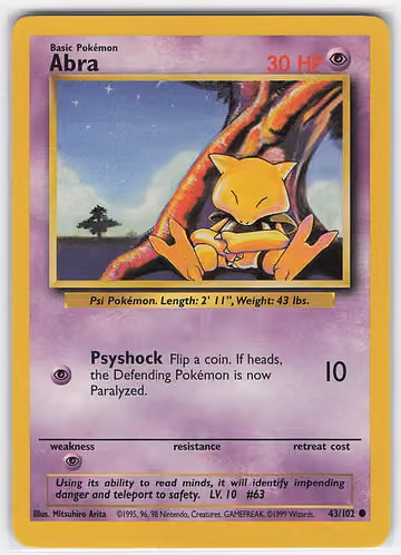 Abra — Base Set · #43 · Englisch, Vorderseite