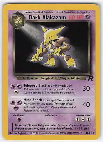 Dark Alakazam — Team Rocket · #18 · Englisch, Vorderseite
