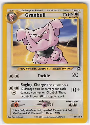 Granbull — Neo Genesis · #37 · Englisch, Vorderseite