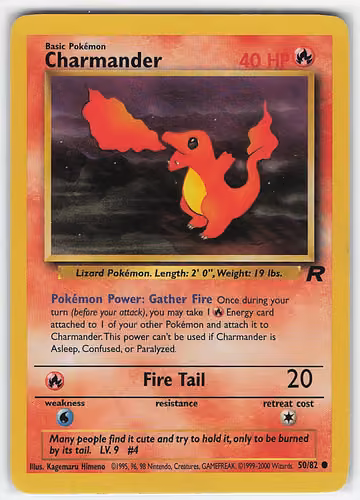 Charmander — Team Rocket · #50 · Englisch, Vorderseite