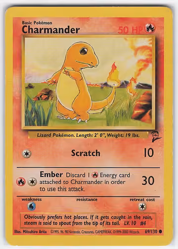 Charmander — Base Set 2 · #69 · Englisch, Vorderseite