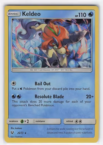 Keldeo — Shining Legends · #26 · Englisch, Vorderseite