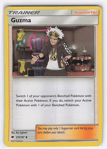 Guzma — Burning Shadows · #115 · Englisch, Vorderseite