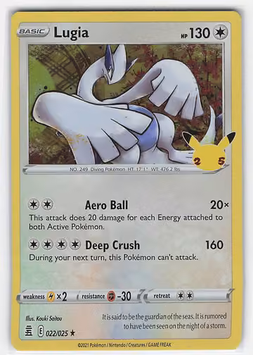 Lugia — Celebrations · #22 · Englisch, Vorderseite