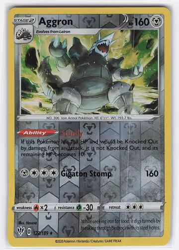 Aggron — Darkness Ablaze · #123 · Englisch, Vorderseite